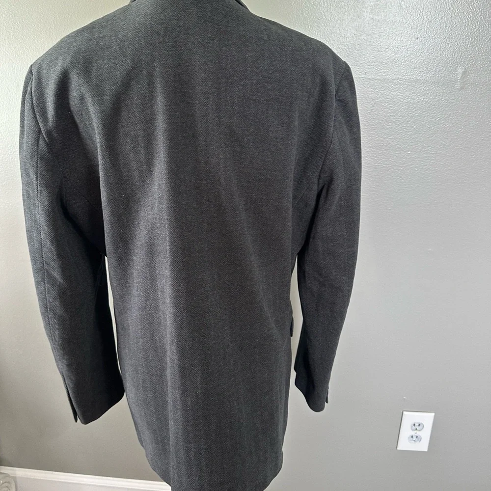 Gap men’s large tweed blazer, two button front‎ gray herringbone pattern,